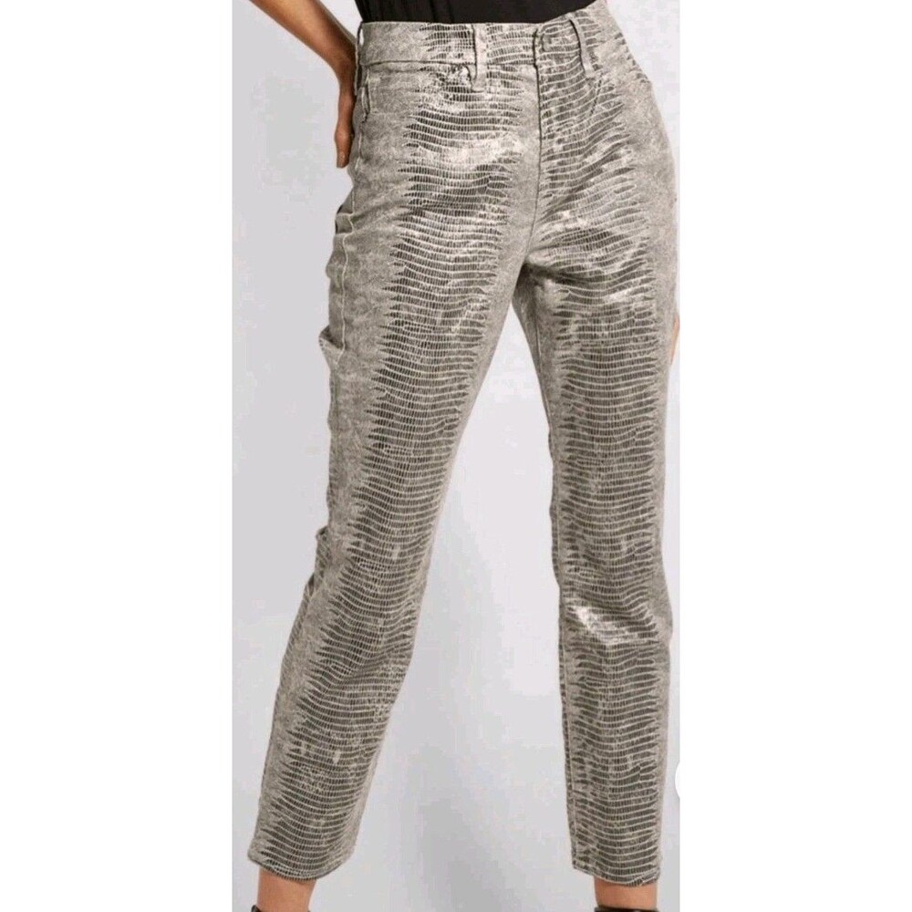 GOOD AMERICAN Snake Print Good Straight Cropped Jeans Plus Size 18 Wild Retro